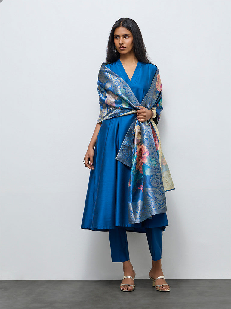 Vark Blue Anarkali Ethnic Set