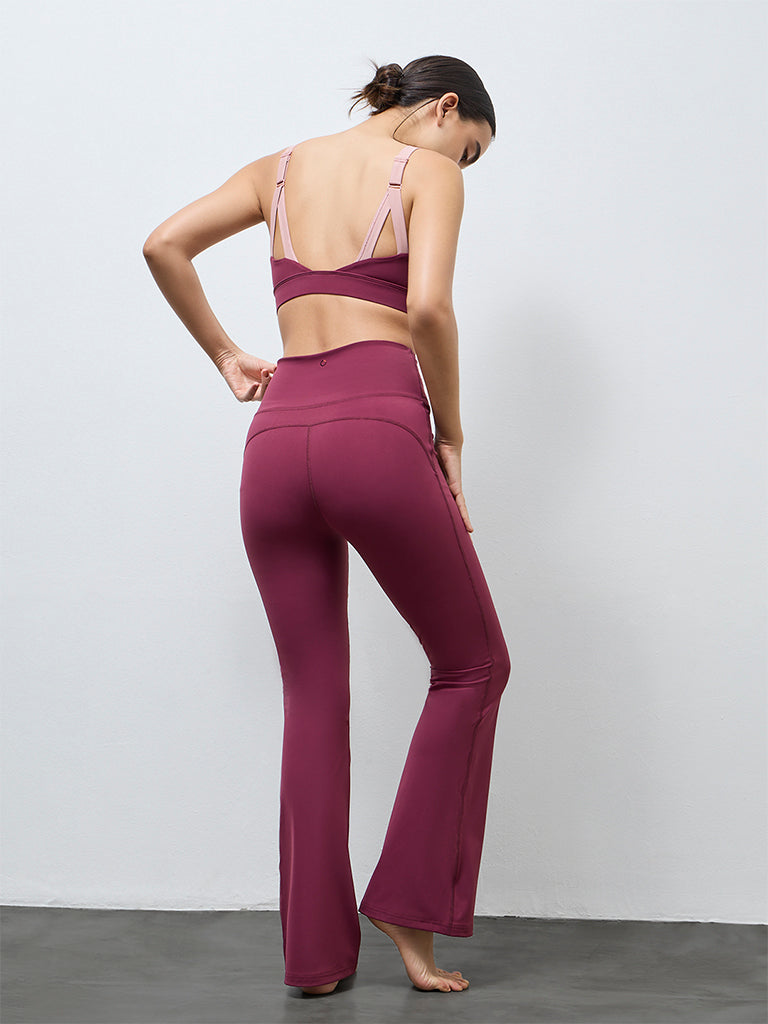 Nuoflexx Wine Solid Lightly Padded Bra Top