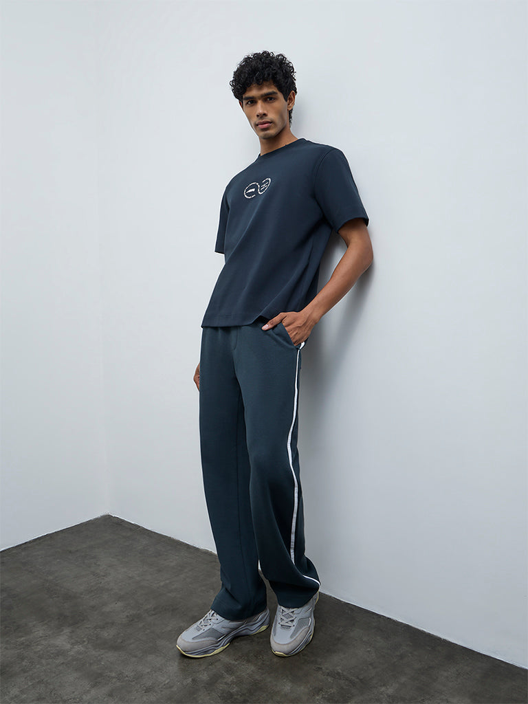 Nuoflexx Teal Typographic Relaxed-Fit Cotton-Blend T-Shirt