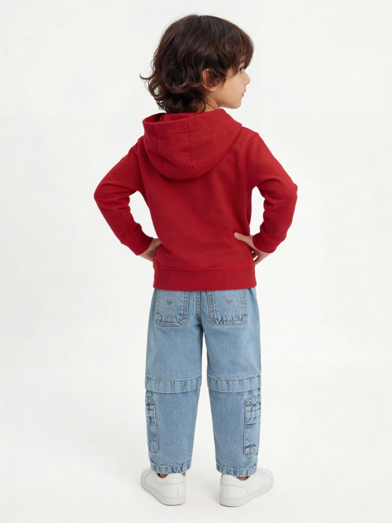 HOP Kids Boy Blue Faded Mid-Rise Jeans