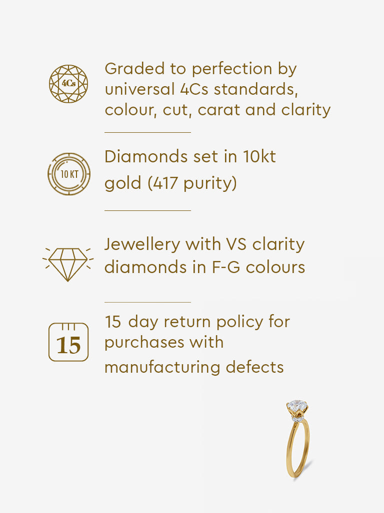 Halo Flower-Style Lab Diamond Solitaire Ring