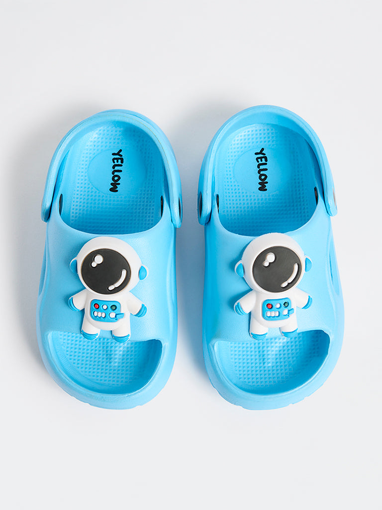 Yellow Blue Applique-Detailed Clogs