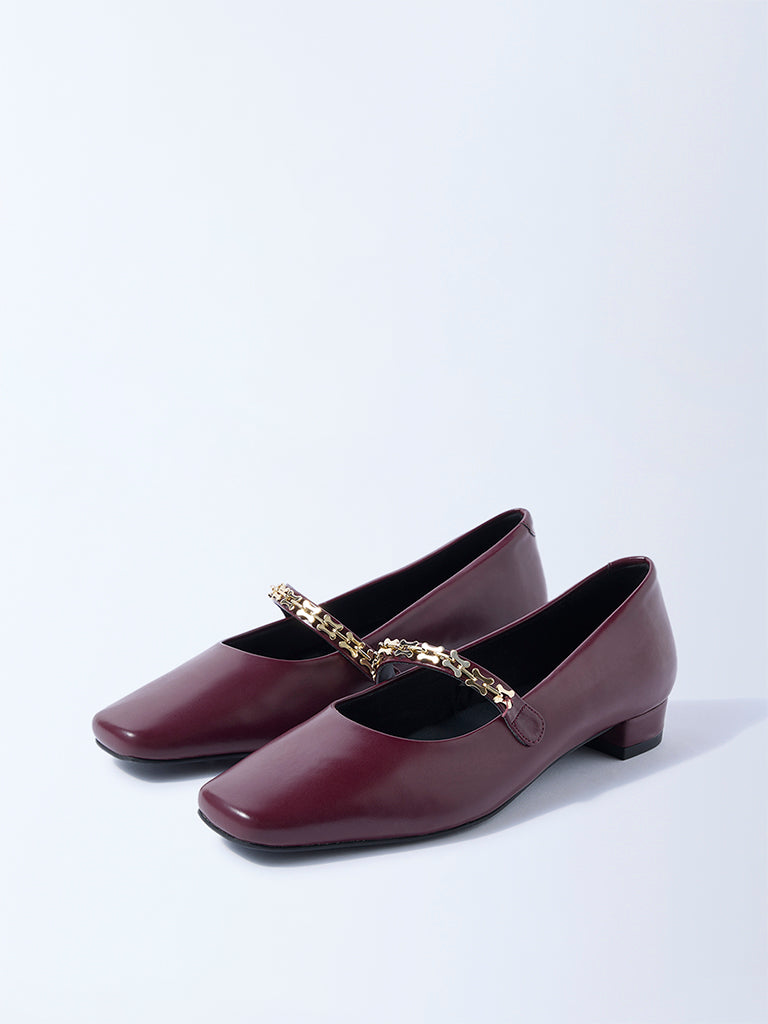 LUNA BLU Burgundy Mary Jane Shoes