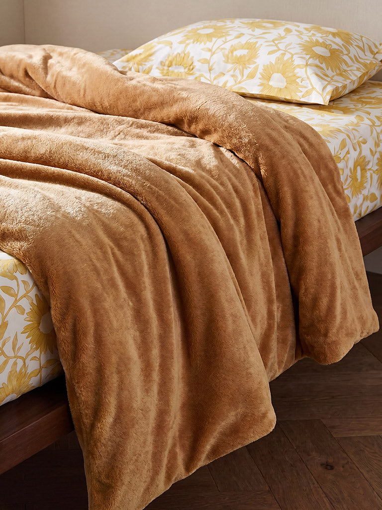 Westside Home Brown Single Bed Fleece Blanket