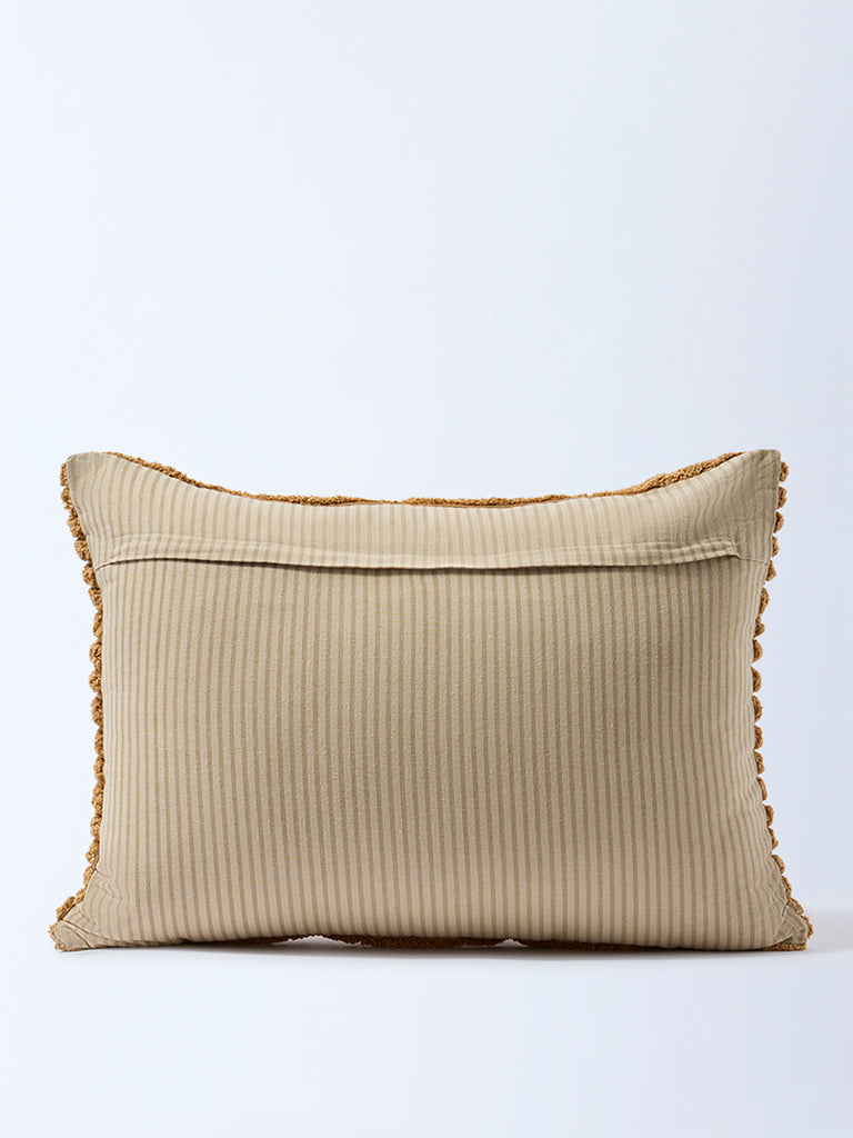 Westside Home Brown Chevron Tufted Cushion Cover