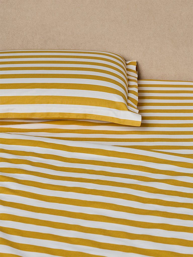 Westside Home Yellow Striped King Bed Sheet Set