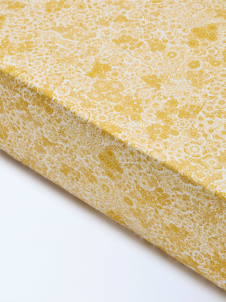 Westside Home Yellow Floral Pattern King Bed Sheet Set