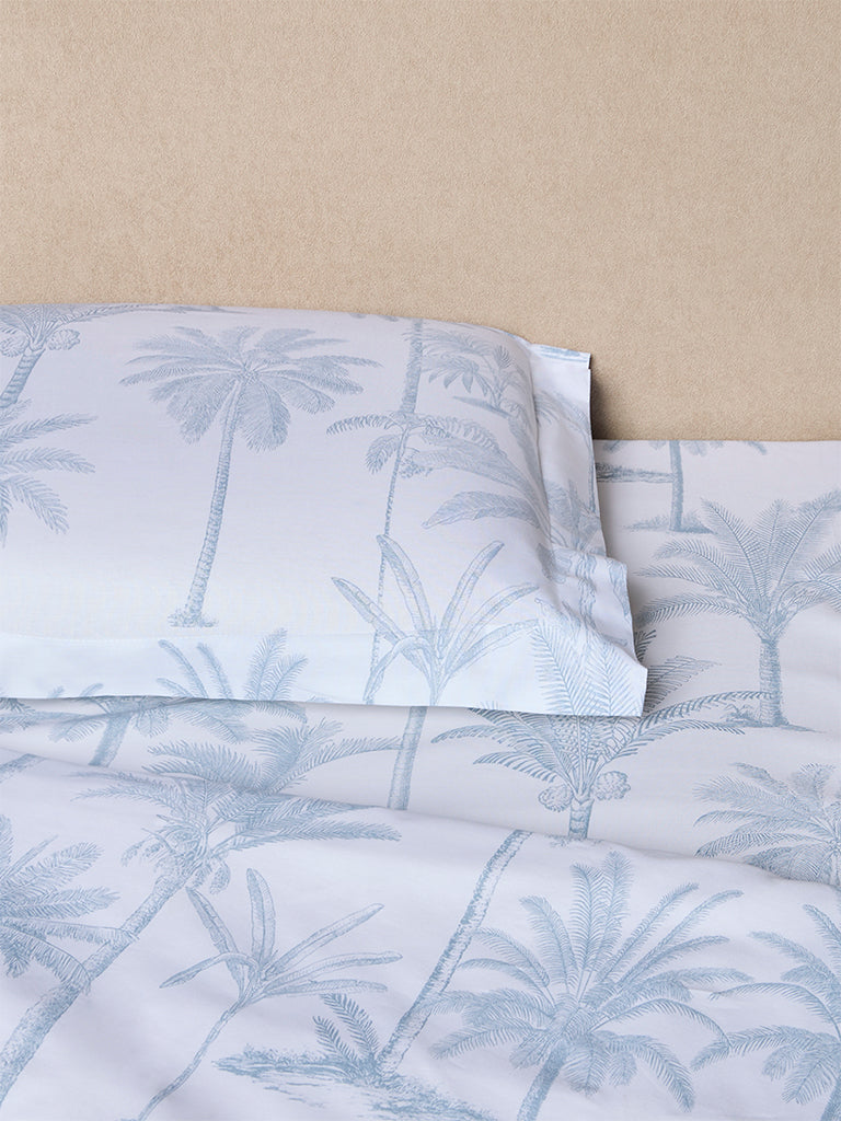 Westside Home Dusty Blue Tropical-Inspired Queen Bed Sheet Set