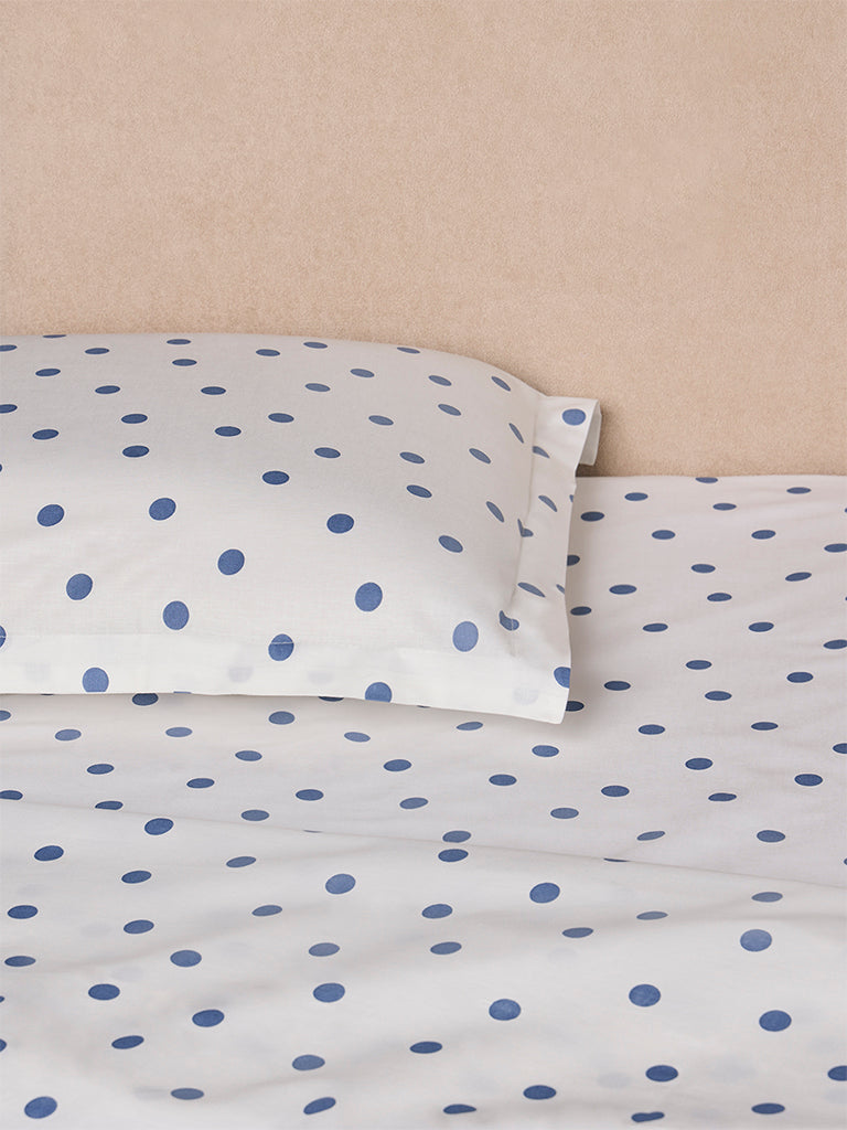Westside Home Blue Polka Dot King Bed Sheet Set