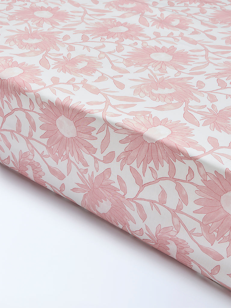 Westside Home Pink Sunflower Printed Queen Bed Sheet Set