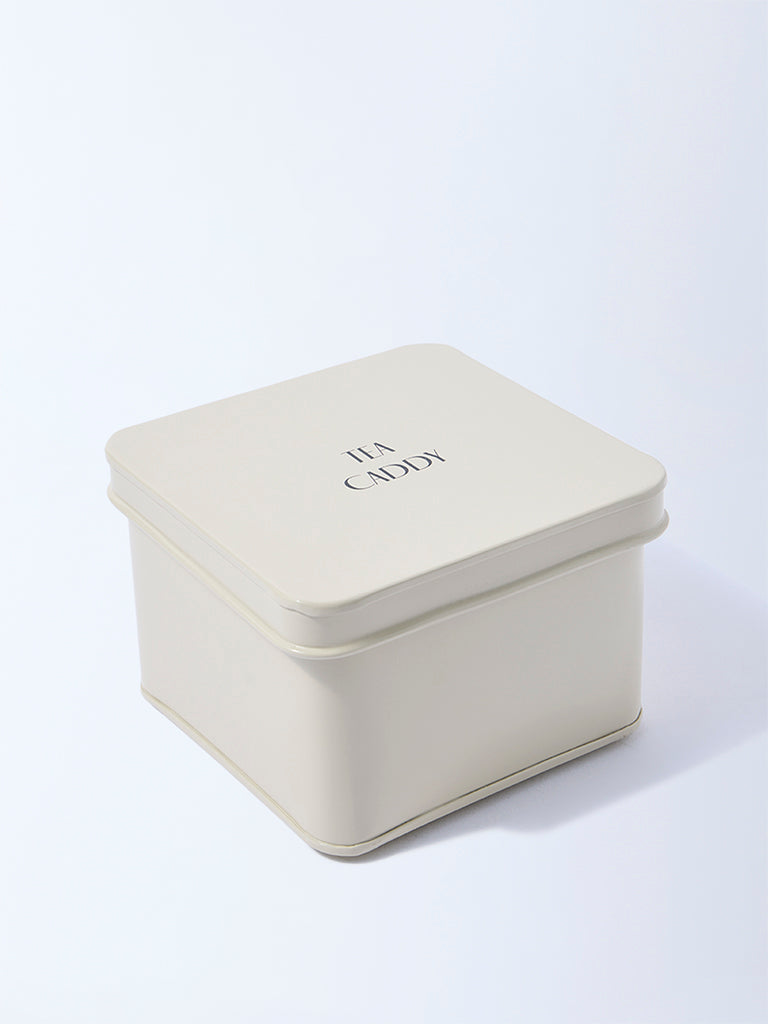 Westside Home Ivory Typographic Tea Box
