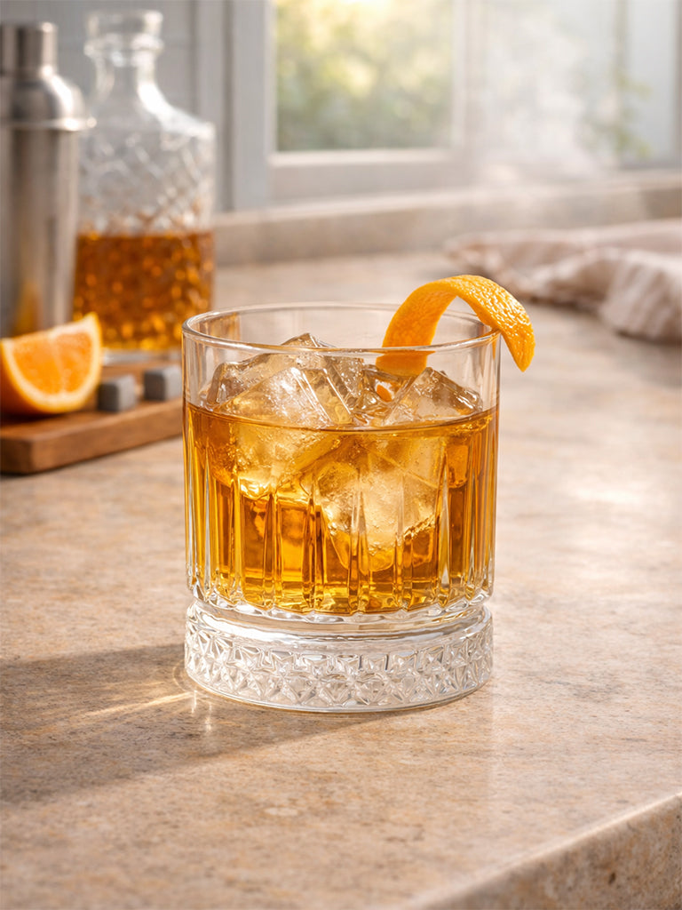 Westside Home Clear Textured Whiskey Glass