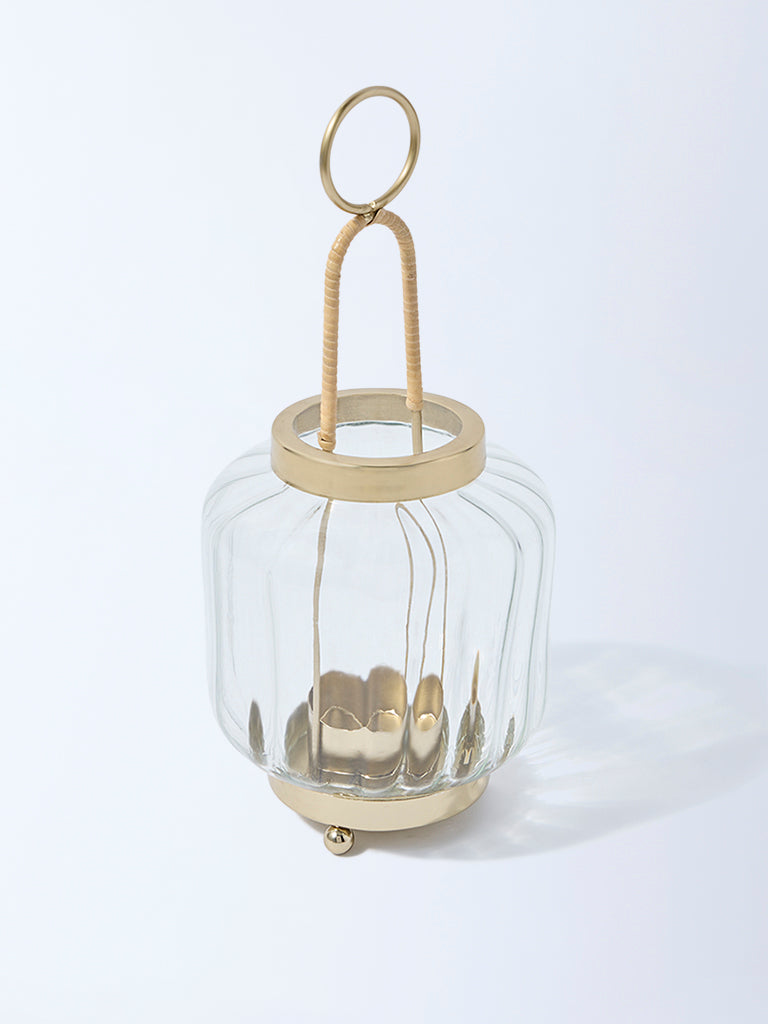 Westside Home Gold Hurricane Glass Candle Holder