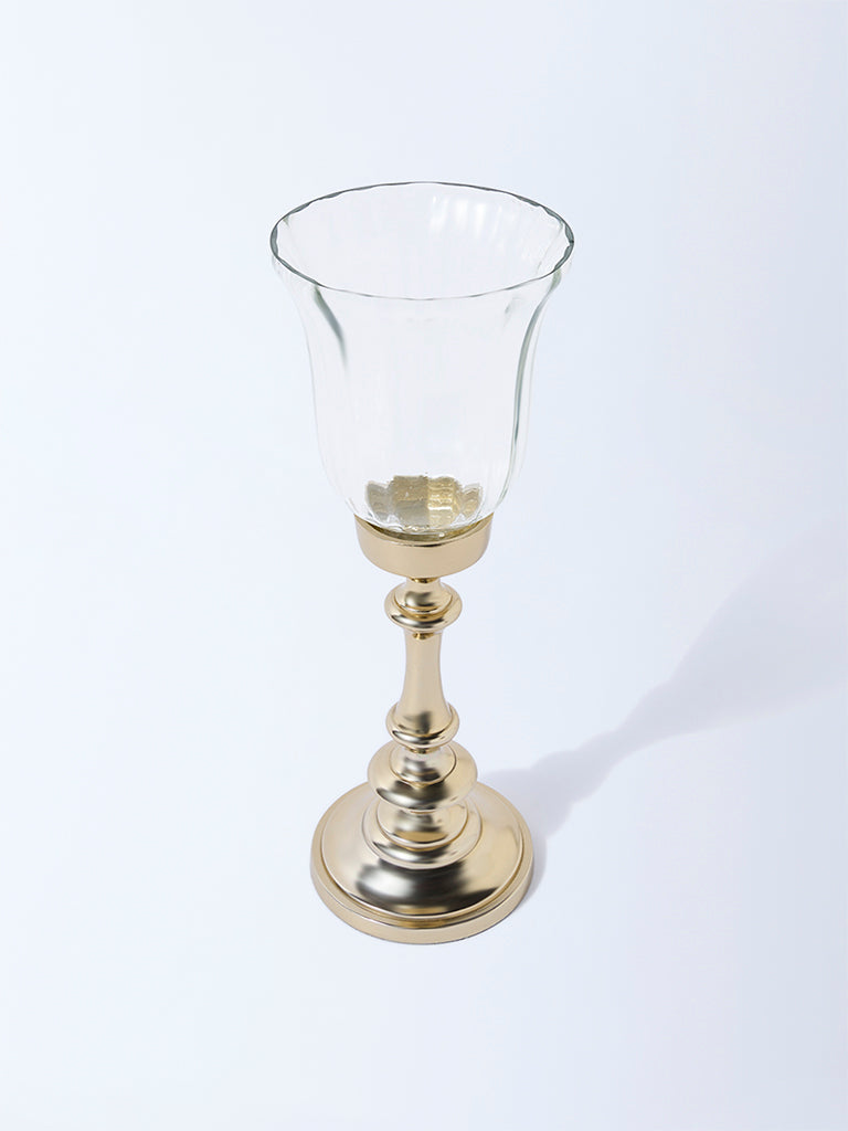 Westside Home Gold Flute Candle Stand - Small