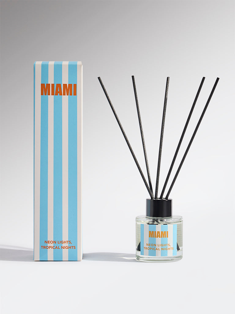 Westside Home Blue Miami Fragrance Diffuser with Five Reed Sticks