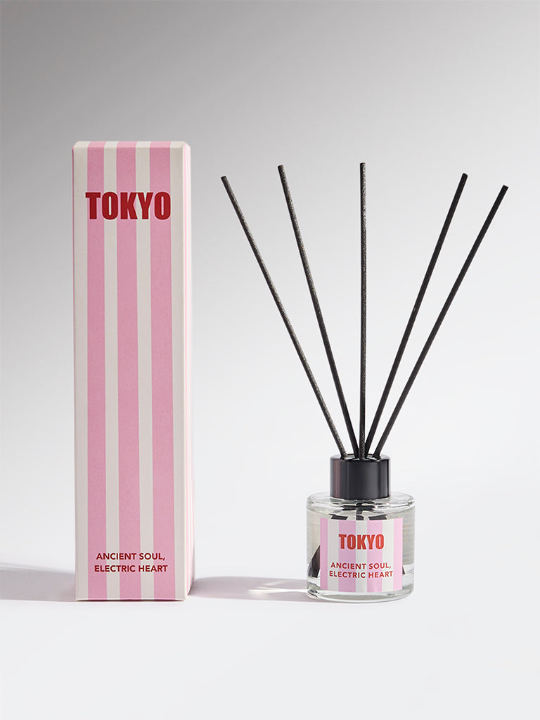 Westside Home Pink Tokyo Fragrance Diffuser with Five Reed Sticks