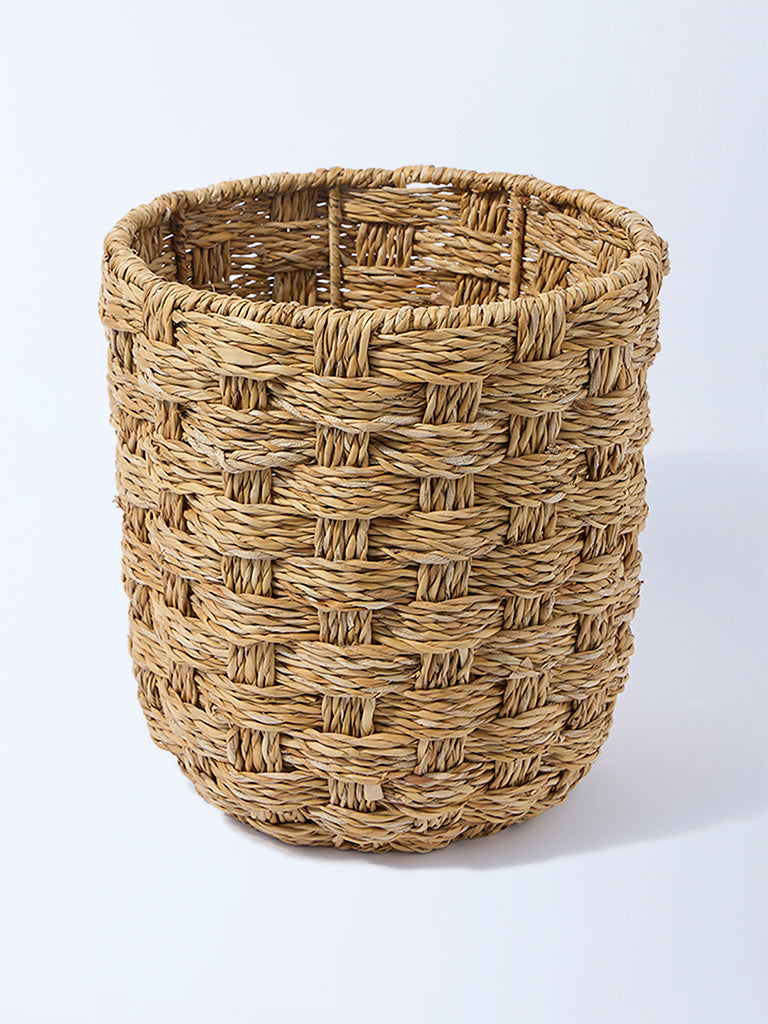Westside Home Brown Seagrass Woven Planter  - Medium