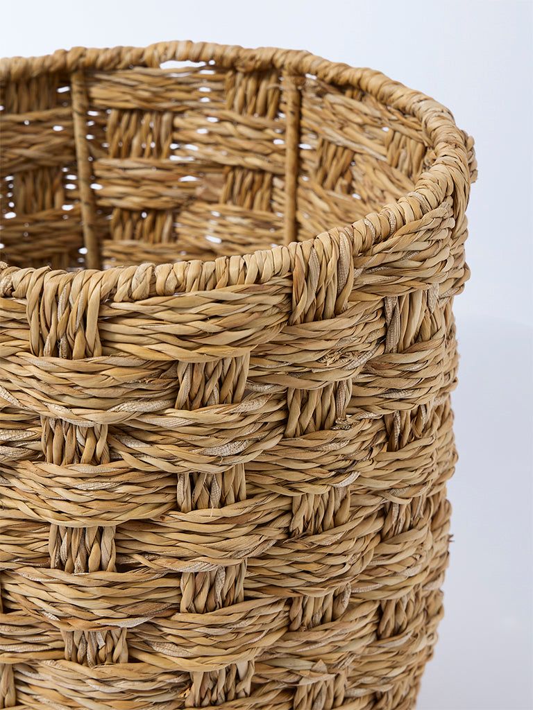 Westside Home Brown Seagrass Woven Planter  - Medium