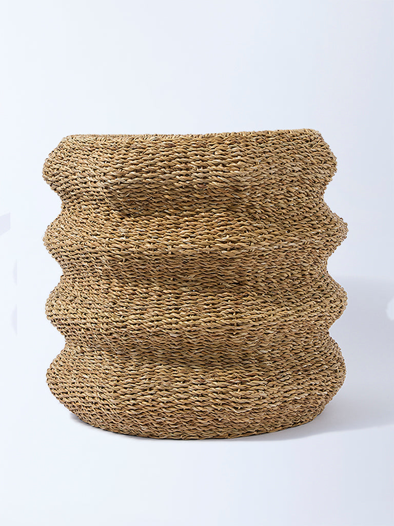 Westside Home Brown Seagrass Wired Planter  - Medium