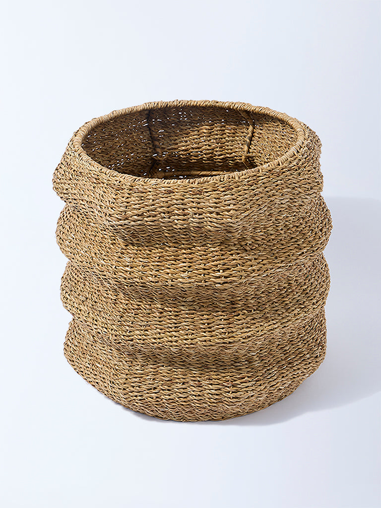 Westside Home Brown Seagrass Wired Planter  - Medium