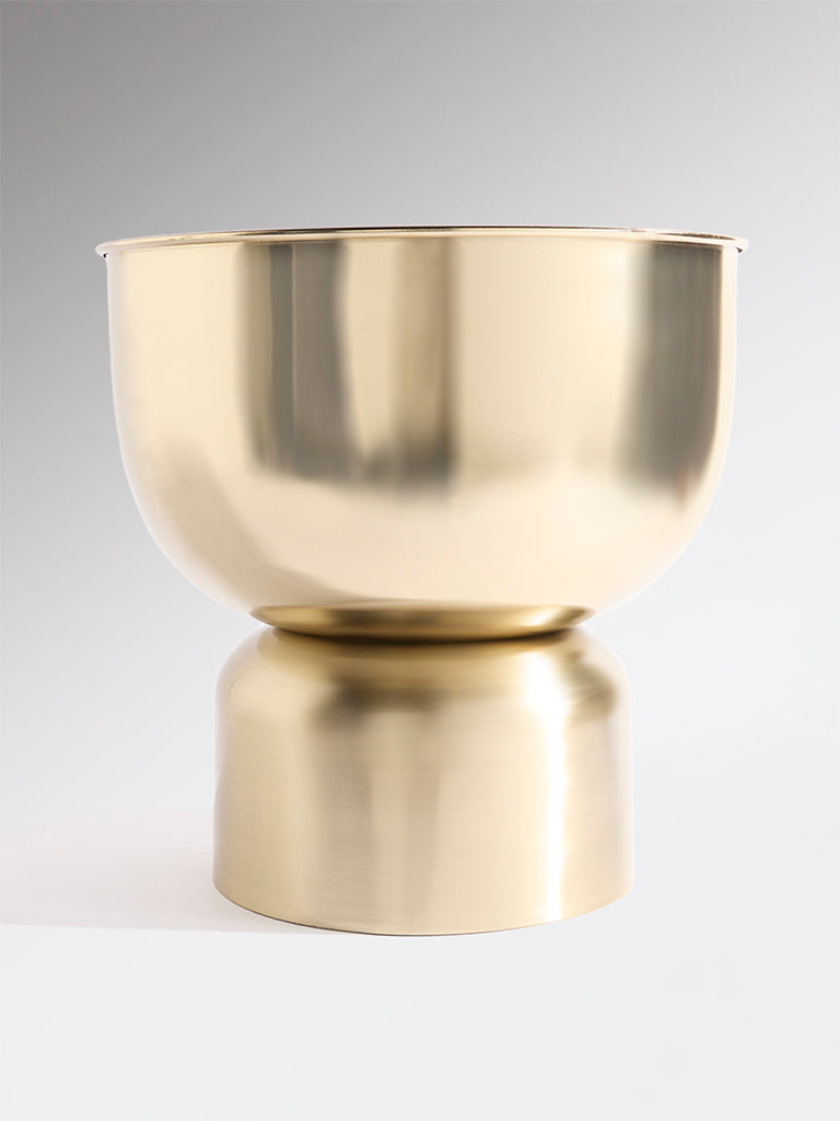 Westside Home Gold Round Metal Floor Pot - Large