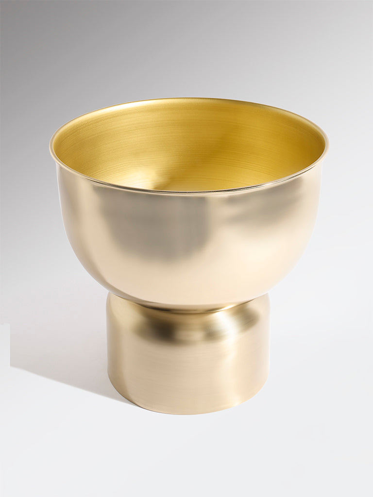 Westside Home Gold Round Metal Floor Pot - Large