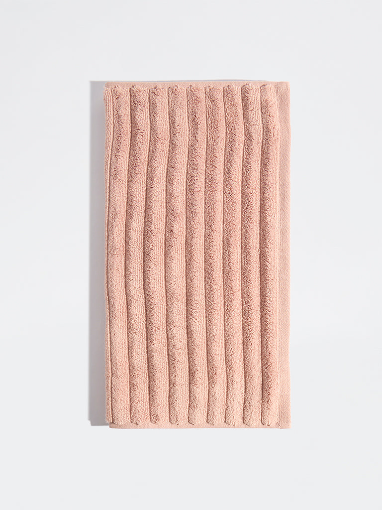 Westside Home Pink Self-Striped Hand Towel