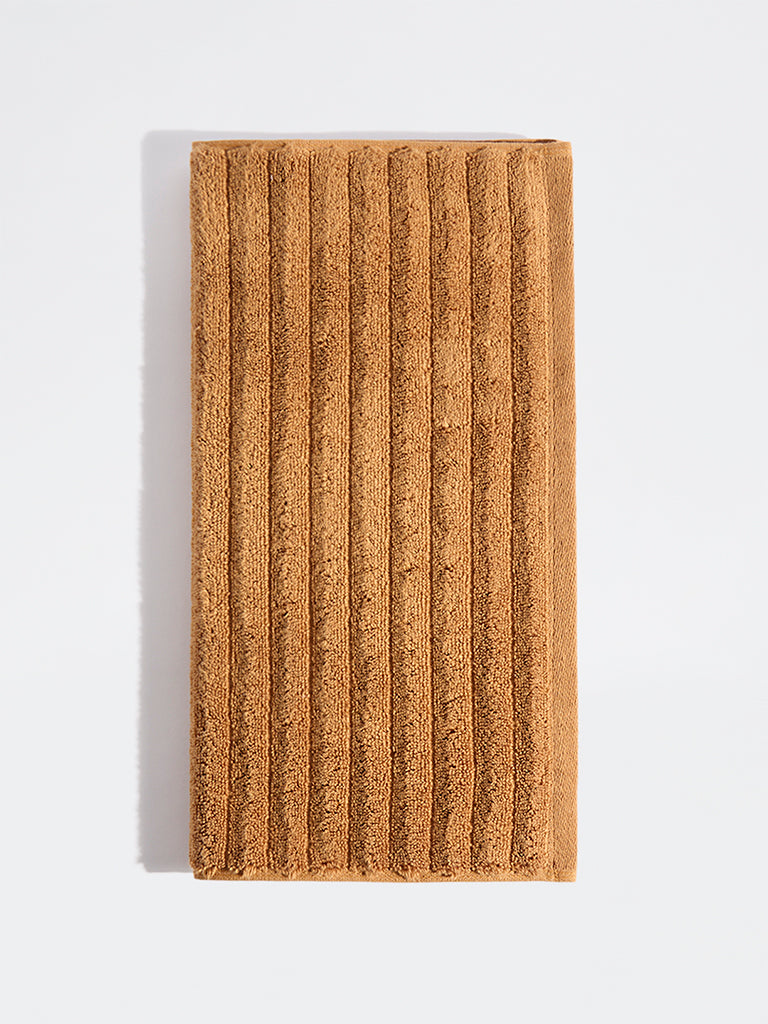 Westside Home Tan Self-Striped Hand Towel