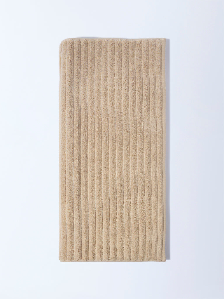 Westside Home Light Brown Self-Striped Bath Sheet