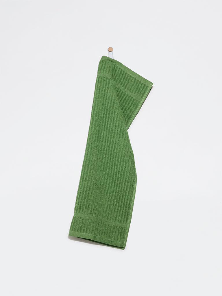 Westside Home Green Self-Striped Hand Towel