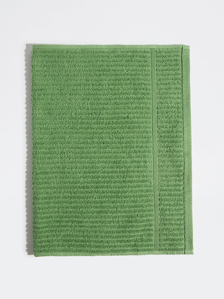 Westside Home Green Self-Striped Hand Towel