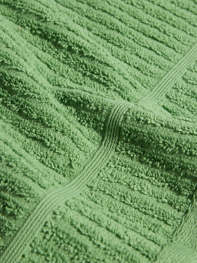 Westside Home Green Self-Striped Hand Towel
