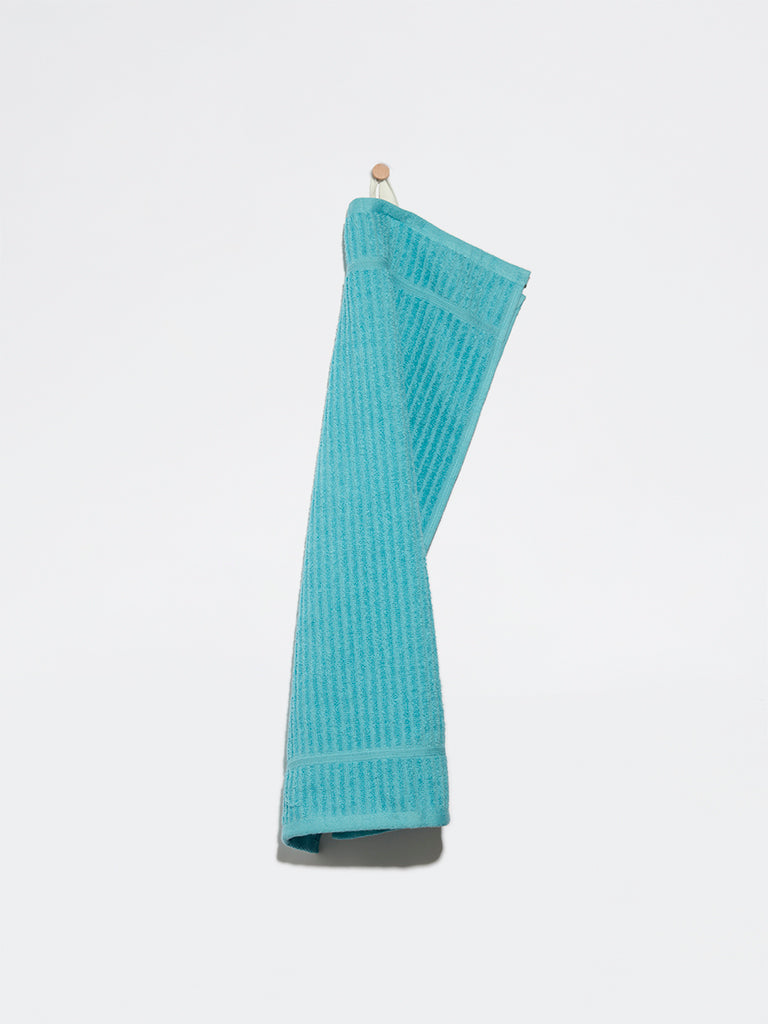 Westside Home Blue Self-Striped Hand Towel