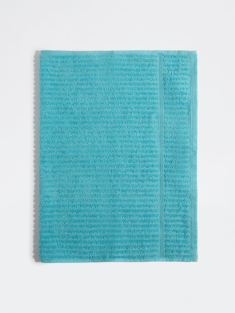 Westside Home Blue Self-Striped Hand Towel