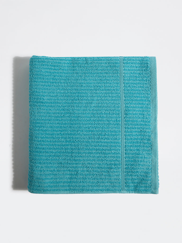 Westside Home Blue Self-Striped Bath Towel