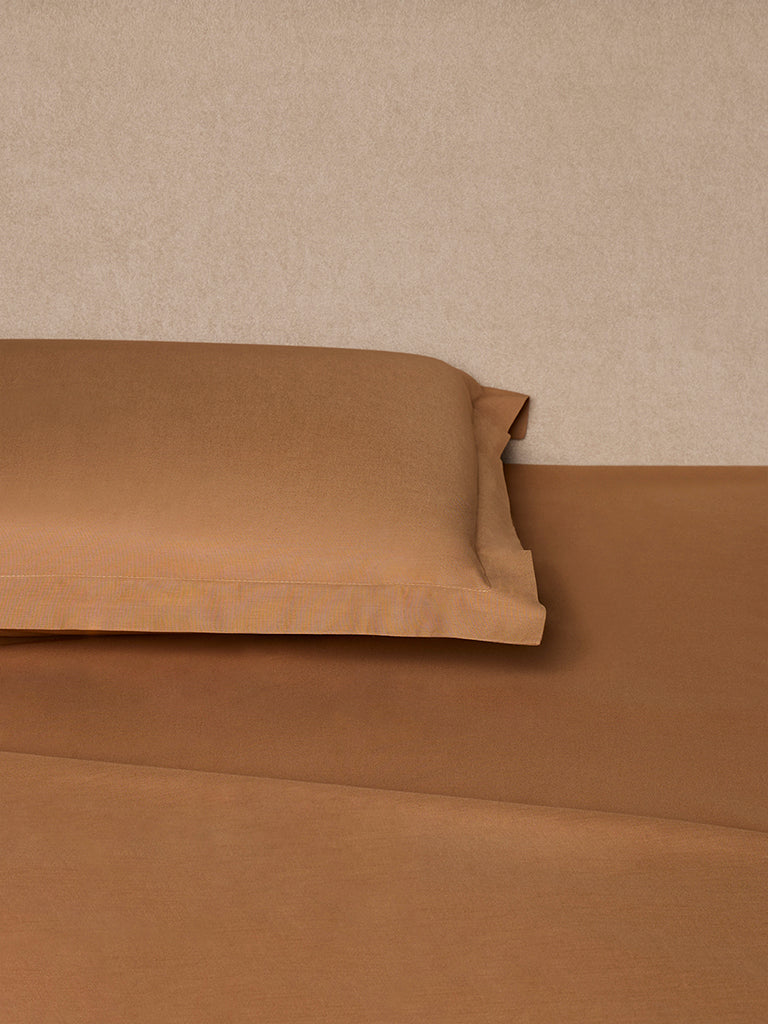 Westside Home Brown Solid King Bed Sheet Set