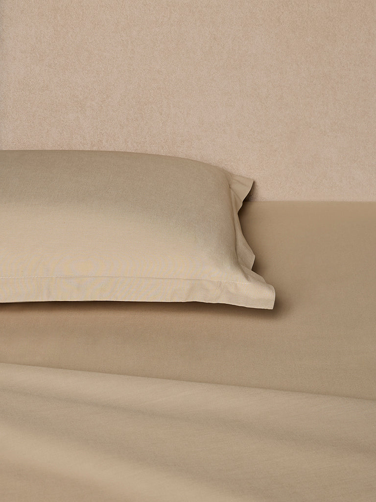 Westside Home Beige Solid Queen Bed Sheet Set