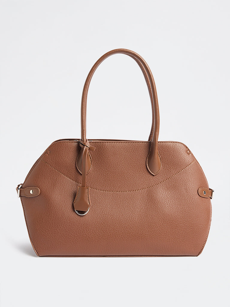 Westside Brown Textured Tote Bag