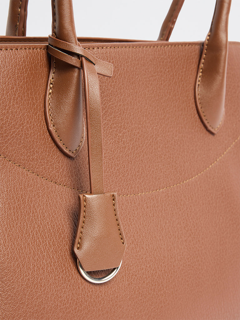 Westside Brown Textured Tote Bag
