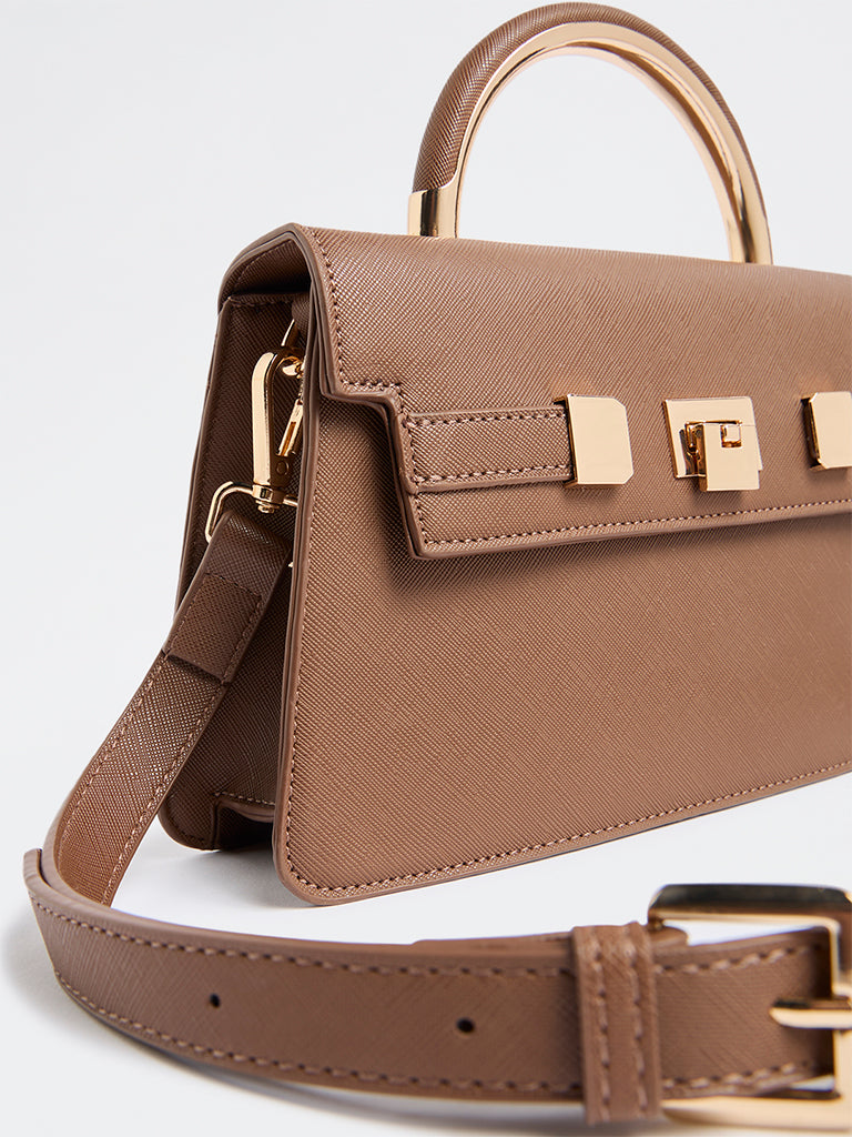 Westside Brown Satchel Bag with Sling