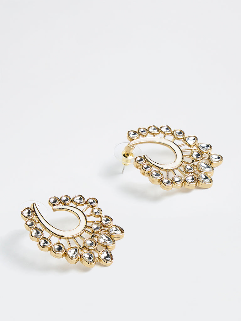 Westside Accessories Gold Stone and Enamel Fancy Earrings
