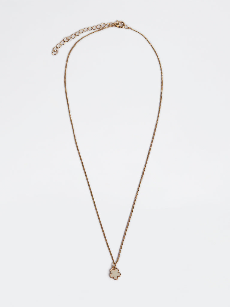 Westside Accessories Gold Enamel Floral Necklace