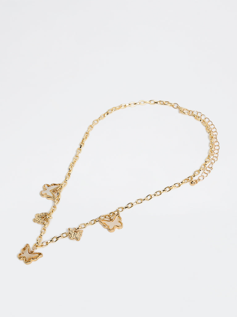 Westside Accessories Gold Butterfly Charm Necklace