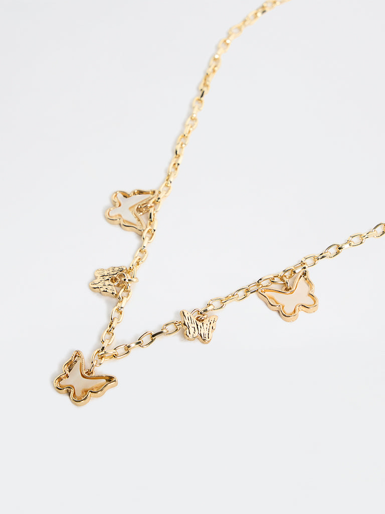 Westside Accessories Gold Butterfly Charm Necklace