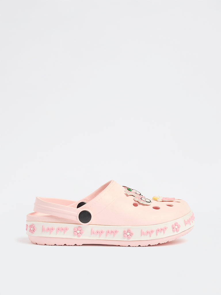 Yellow Pink Ice-Cream Applique Clogs