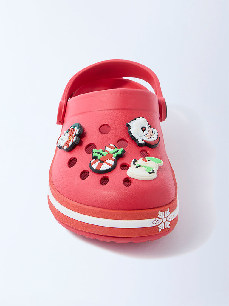 Yellow Red Christmas-Themed Clogs