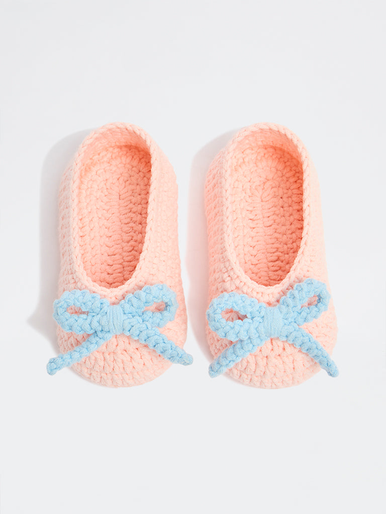 Yellow Light Pink Crochet Knitted Booties