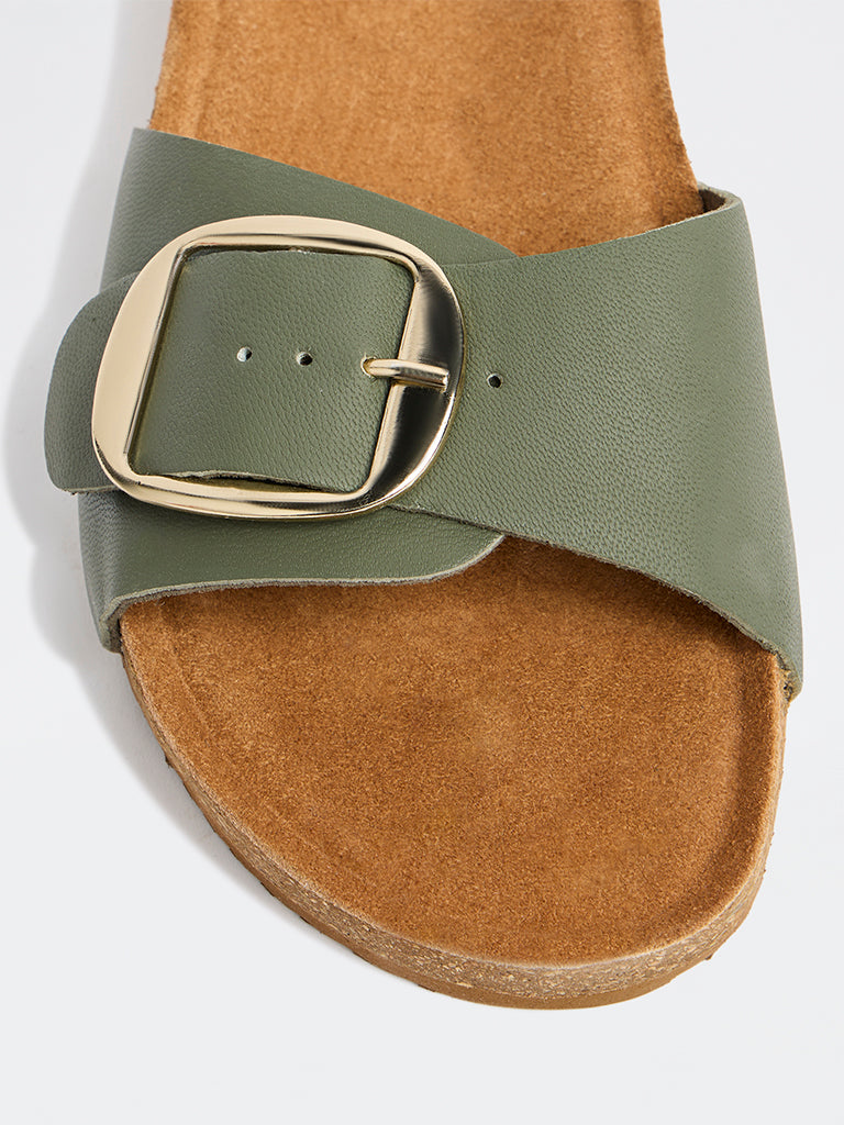 LUNA BLU Sage Buckle-Strap Comfort Slides