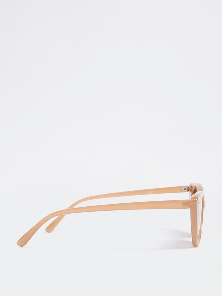 Westside Accessories Light Brown Cateye Sunglasses - Comes with a Pouch and Cleaning Cloth