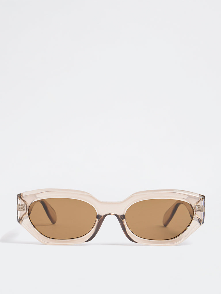 Westside Accessories Brown Transparent Sunglasses - Comes with a Pouch and Cleaning Cloth